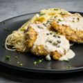 Ready to Eat Chicken Piccata with lemony-buttery Caper Sauce