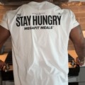 MegaFit Meals Athlete Brandon in Stay Hungry Tee - White