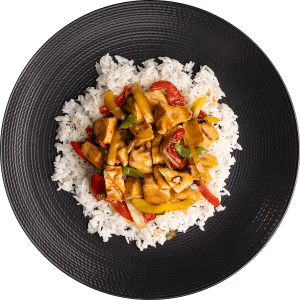 Jay Cutler Bowl high-protein chicken and rice meal by MegaFit Meals