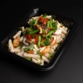 Shrimp Alfredo creamy pasta with shrimp high-protein meal prep
