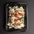 High-protein Tuscan Chicken Pasta meal prep dish