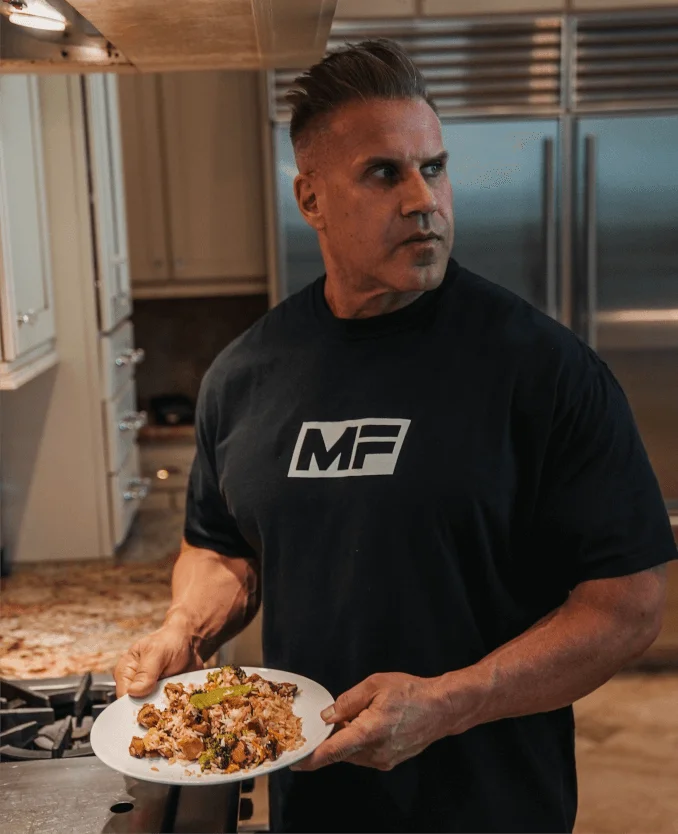 Athlete Jay Cutler Heating MegaFit Meals