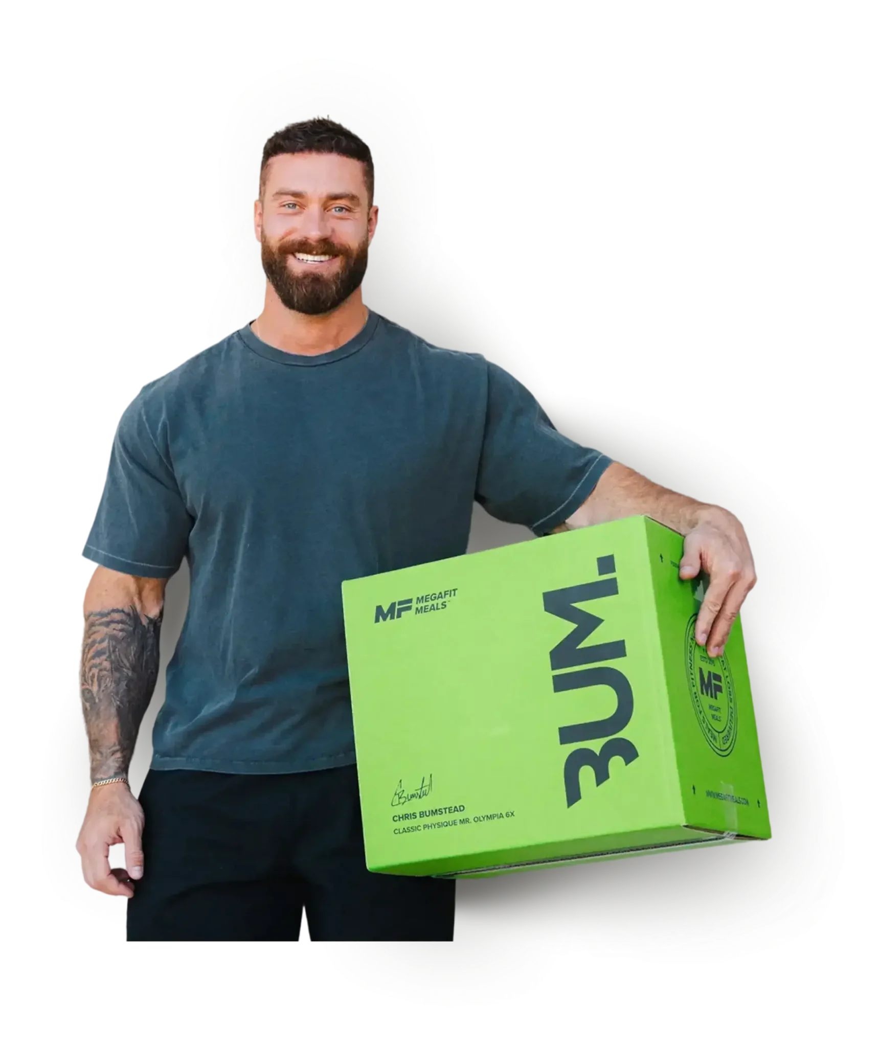 Athlete Chris Bumstead with MegaFit Meals
